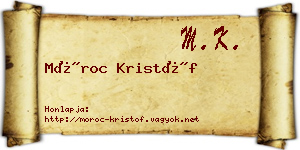 Móroc Kristóf névjegykártya